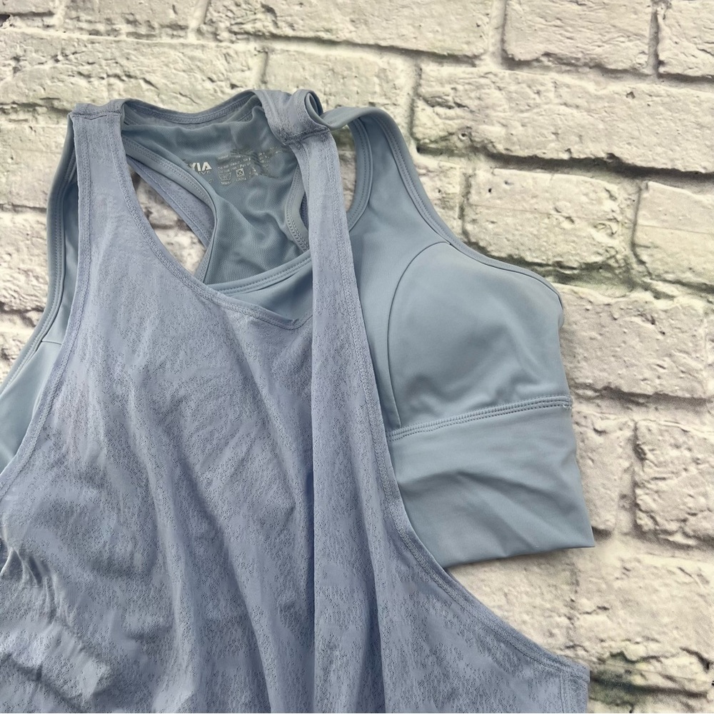 ZYIA Active Women's Light Blue Tank Top Size Small Built in Padded Sports Bra - Picture 6 of 11